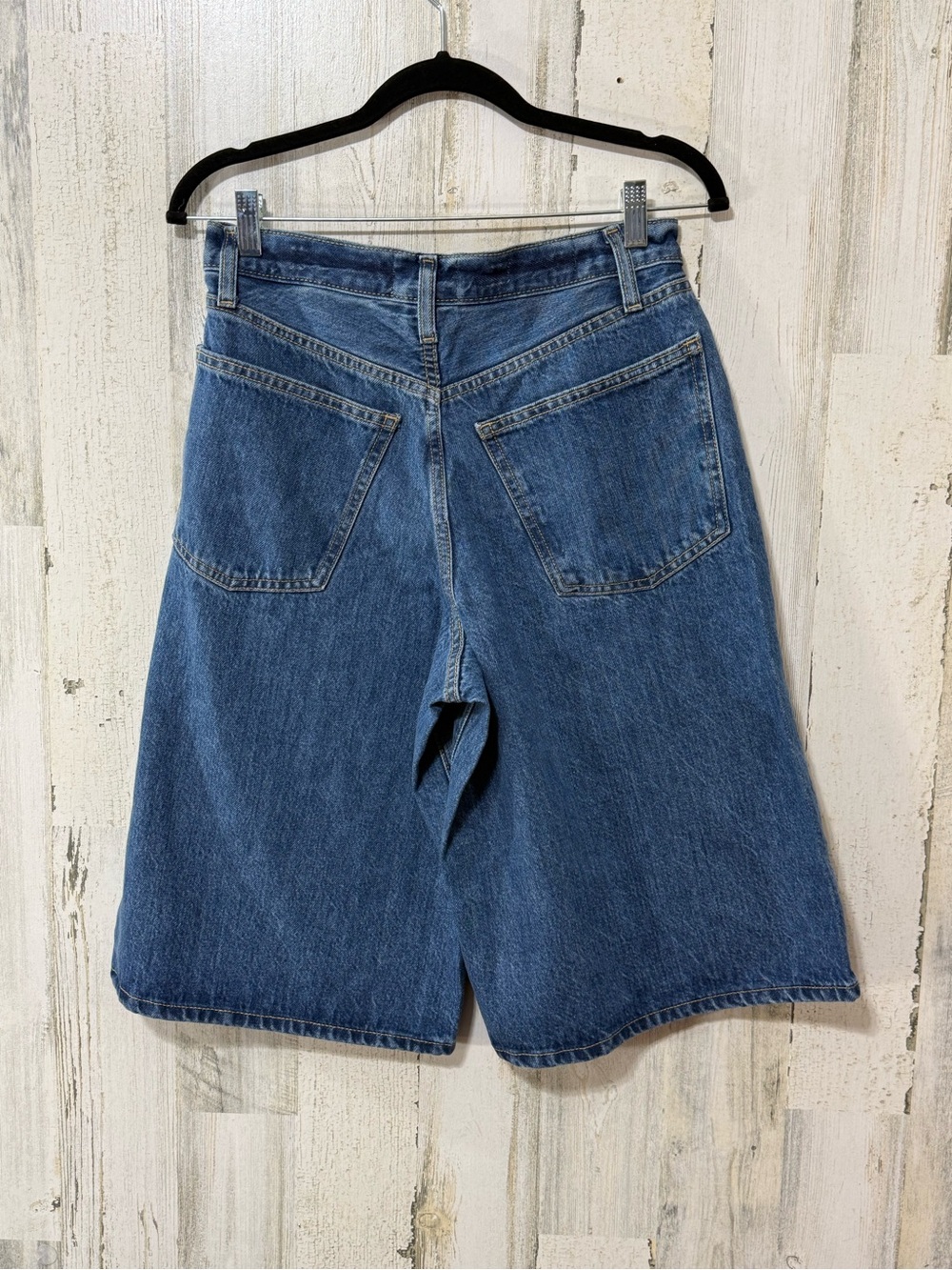 Universal Thread High Rise Long Dark Blue Denim Shorts - Picture 12 of 14
